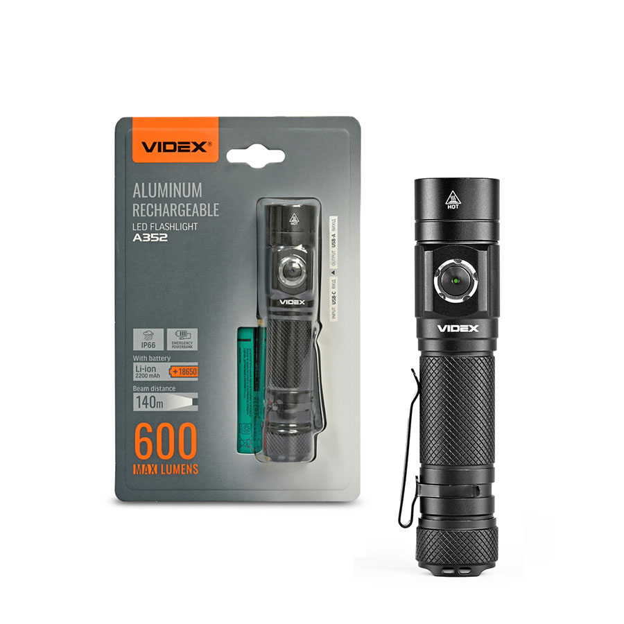 Ліхтарик LED 600Lm 5000K VIDEX VLF-A352