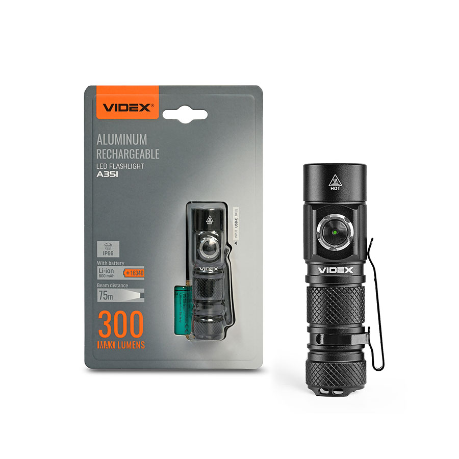 Ліхтарик LED 300Lm 5000K VIDEX VLF-A351
