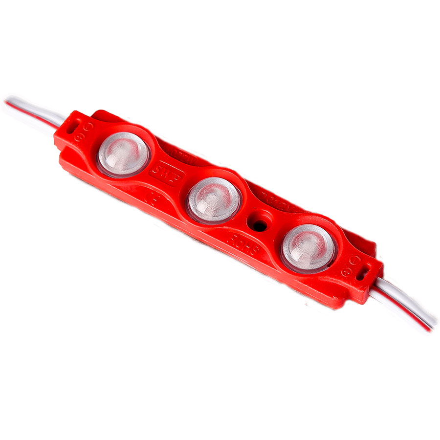 LED-модуль лінза 3LED 0,7Вт 12V 2835led IP65 червоний OPTX