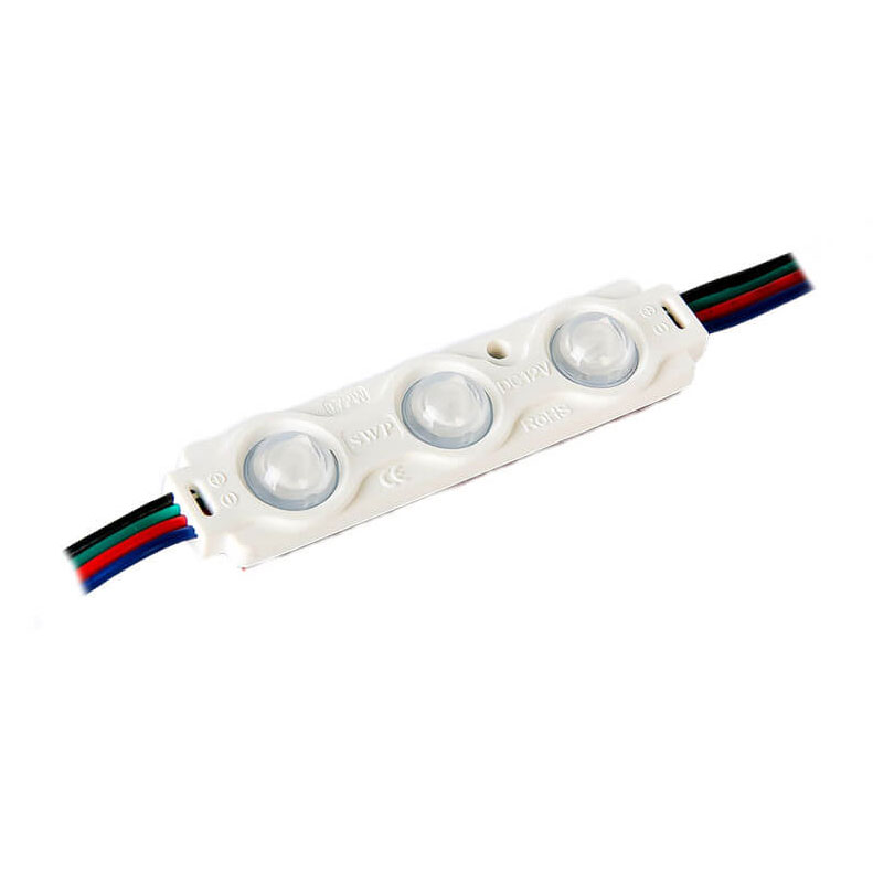 LED-модуль лінза 3LED 0,72Вт 12V 2835led IP65 RGB OPTX