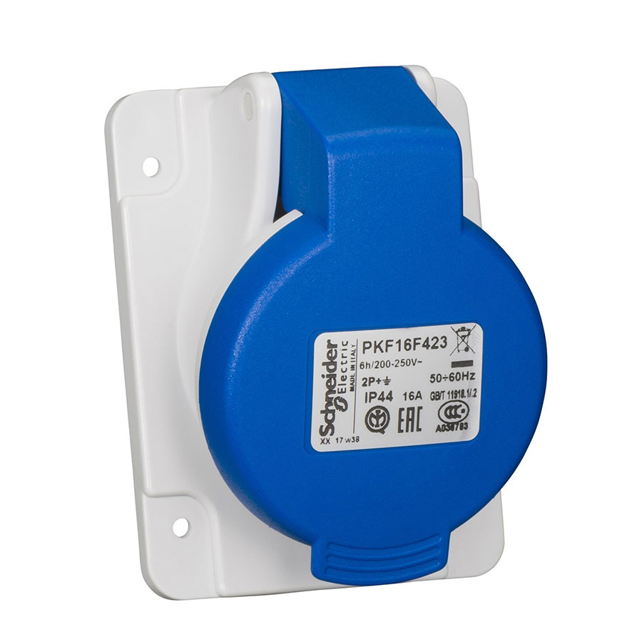 Розетка прих.уст.кут.гвинт. 16А 2P+E IP44 200…250В TM Schneider