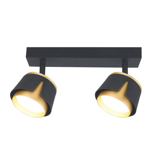 Світ-к накл. поворот., 2*GX53 Spot Flora Base чорн. золот 100480 Світ-к накл. поворот., 2*GX53 Spot Flora Base чорн. золот 100480