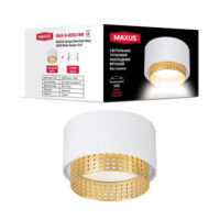 Св-к точковий наклад.-врізний MAXUS Design Downlight Base GX53 White Golden 2in1 Світ-к накл. поворот., 2*GX53 Spot Flora Base чорн. золот