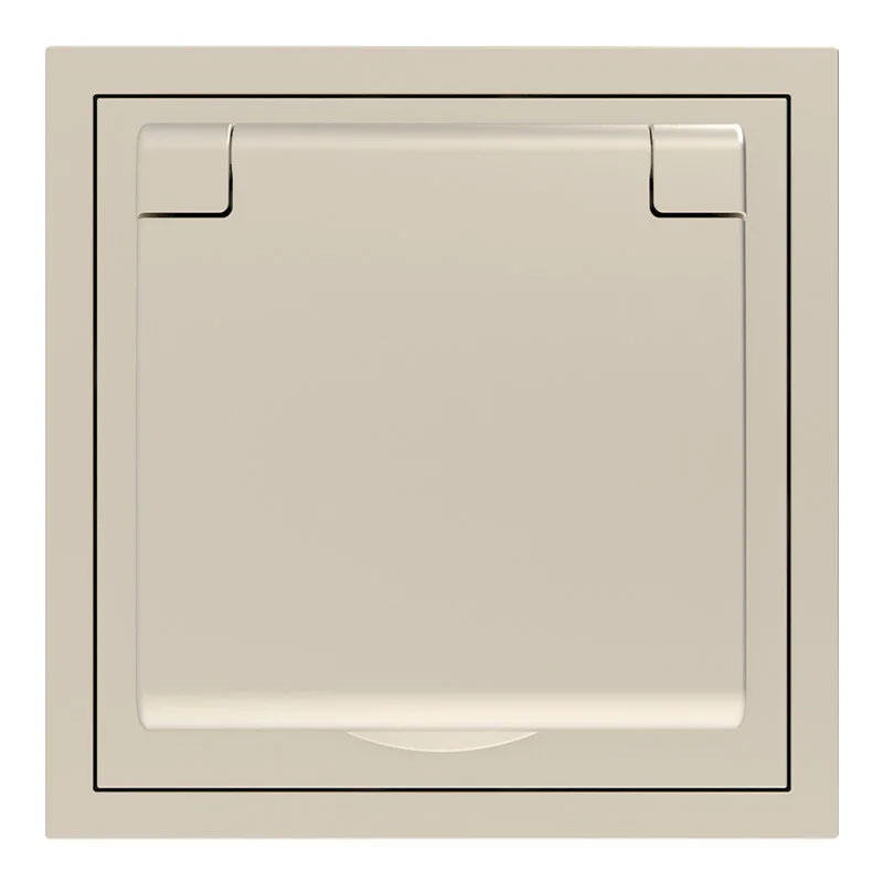 Розетка 1-на з/з з кришкою та шторками шампань Ardero Soft ER131-C