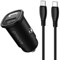 Автомоб.заряд.пристрій 1xUSB-A (18W QC3.0) + 1xUSB-C (PD 20W), чорн. TA-UC-AC2PDQC38-CAR-01