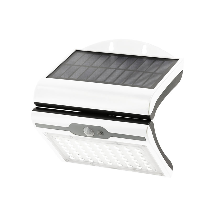 Прожектор LED на соняч. батареї з датч.руху/сутінків 300Lm, 1800mAh, 6400K, IP44 бiлий RAMOS