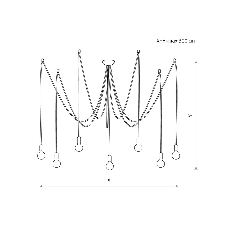 Люстра павук Nowodvorski 6785 Spider E27 7x25W IP20 чорна