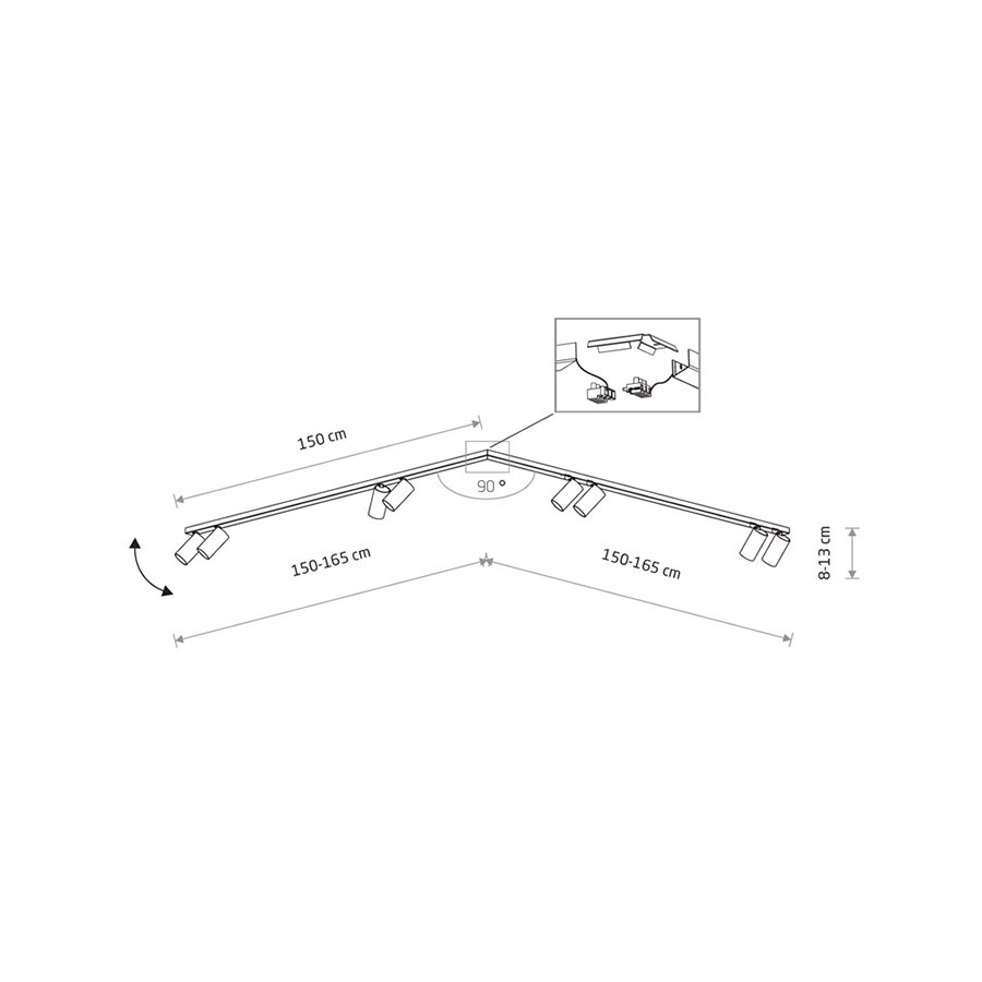 7751 Світильник Nowodvorski MONO CORNER VIII 2X150 WHITE PL