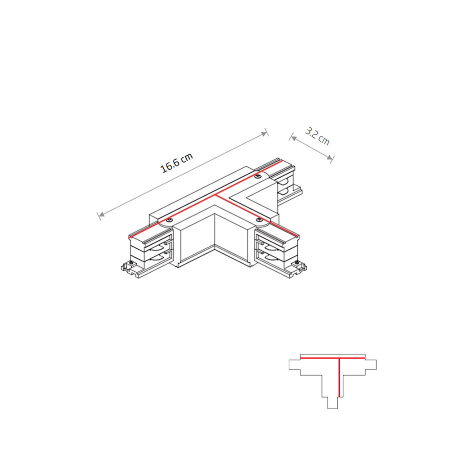 8243 З’єднувач Nowodvorski CTLS POWER T CONNECTOR LEFT 1 WHITE (T-L1) CN