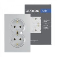 Розетка подвійна Ardero ER122-S Soft 16А із заземленням срібна Рамка Schneider Electric Sedna Design & Elements, 4 пости, PRO, матова сіра глина (SDD393804)