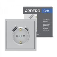 Вимикач 1-клавішний прохідний Ardero EV121-S Soft 10А срібний