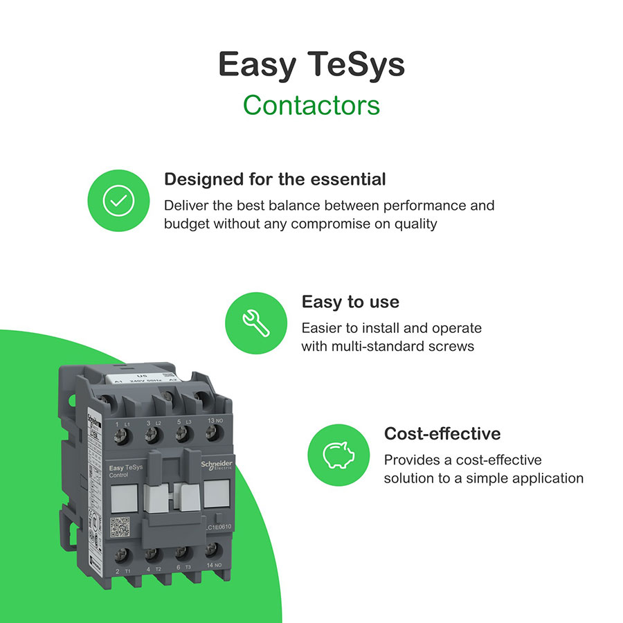 КОНТАКТОР EASYTESYS 3P 12A/400В AС3 +1Н3 Uкот =28В