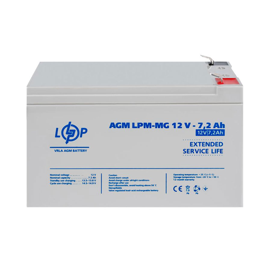 Акум.бат. AGM мультигелева LPM-MG 12V-7.2AH LP