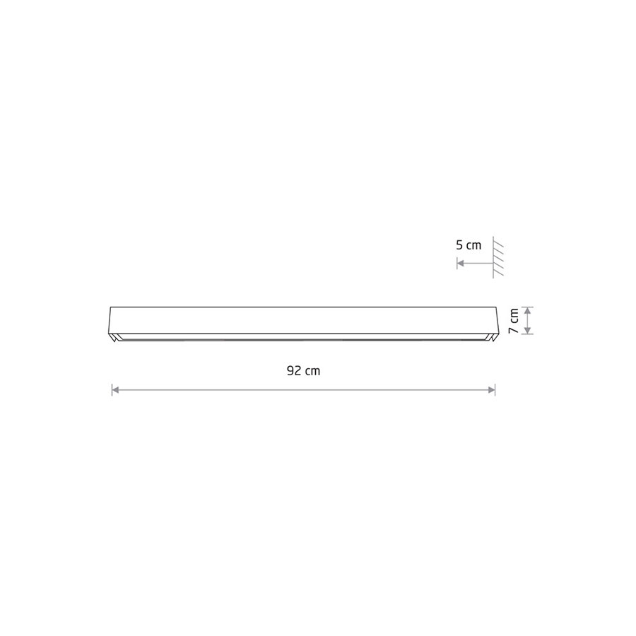 7561 Світильник Nowodvorski STRAIGHT WALL LED GRAPHITE M PL