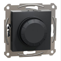 Поворотний LED димер ASFORA 600ВА RC 3-370Вт антрацит (світлорегулятор) Рамка Schneider Electric Sedna Design & Elements, 4 пости, PRO, матова сіра глина (SDD393804)