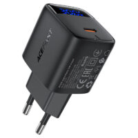 Мереж. заряд. пристр. 30W Gan A115 Fast Charger 1USB-C+кабель USB-C із цифров.диспл., чорн. Мереж. заряд. пристр. 45W Gan A119 Fast Charger 1USB-C, чорн.
