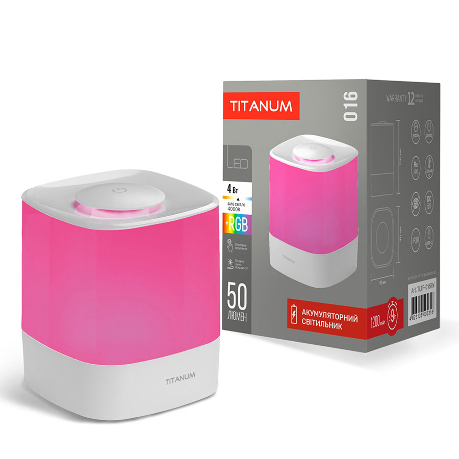 Св-к LED акумул. 4W 50 Lm 1200mAh 4000K + RGB TLTF-016RW