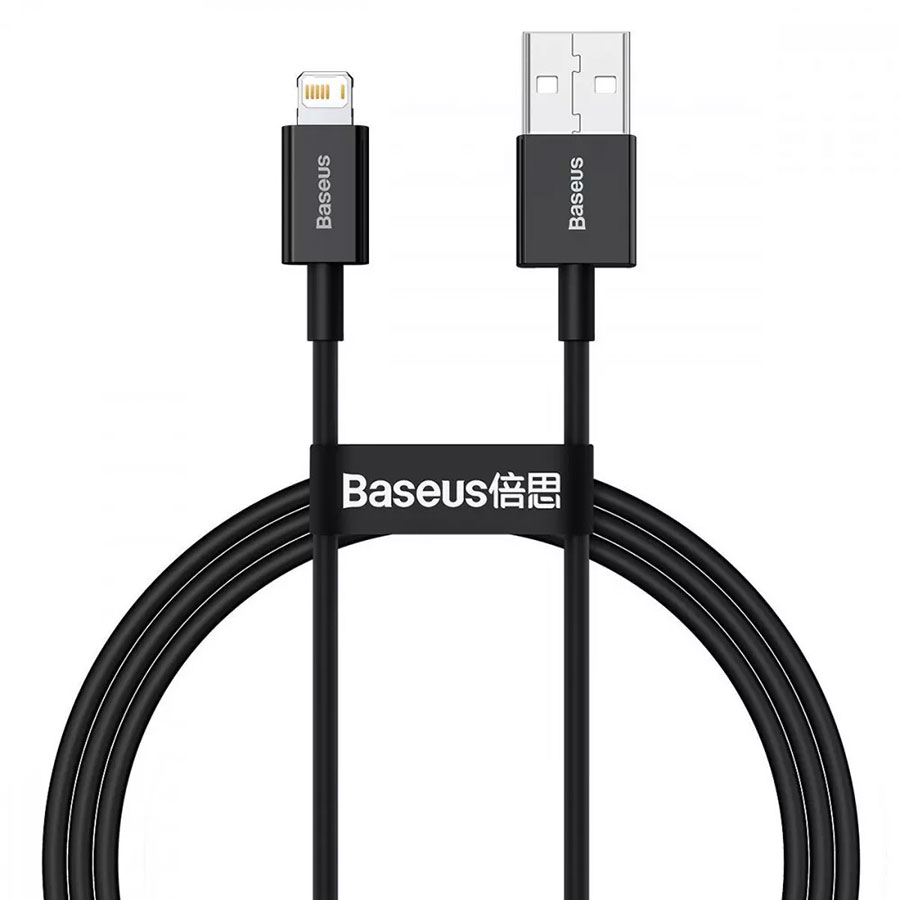 Кабель USB to Lightning 2.4A (1m), чорн. Baseus Superior Series Fast Charging