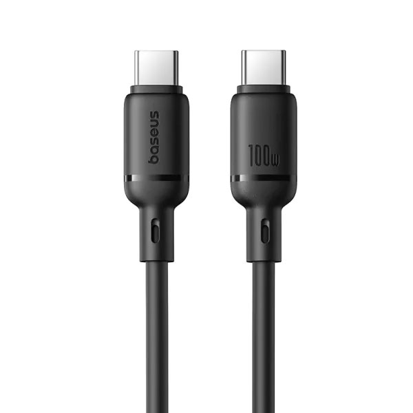Кабель USB Type-C to Type-C 100W (1m) чорн., Baseus Silky Series Fast Charging
