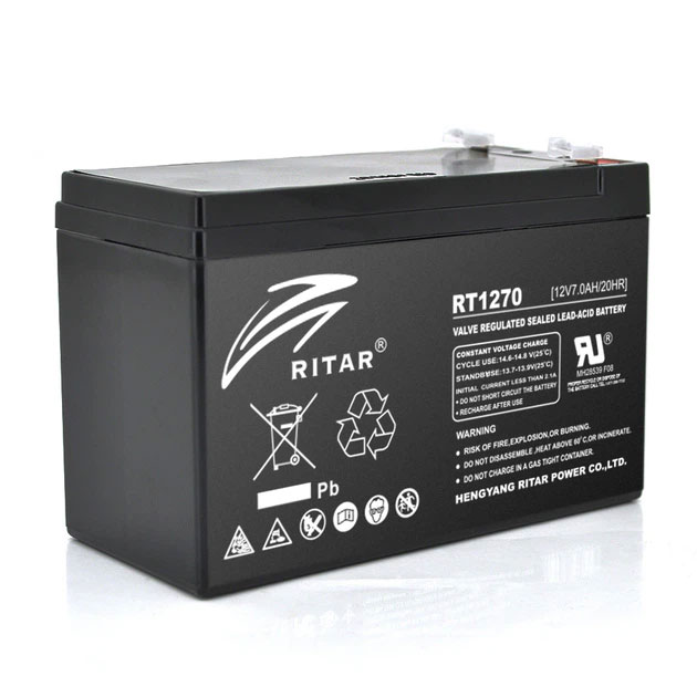 Акумуляторна батарея AGM 12V 7.0Ah Black Case Q10