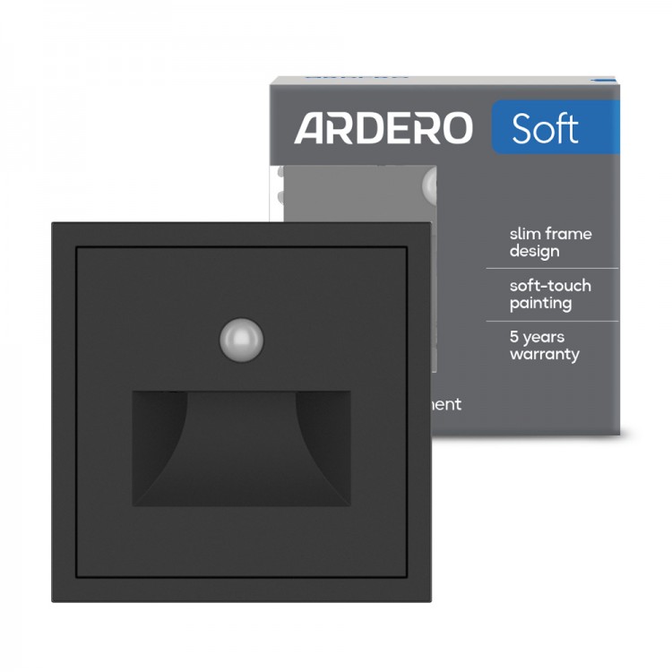 Світильник світлодіодний для підсвітки сходів Ardero EV181-B Soft 1W 3000K з ІЧ-датчиком чорний